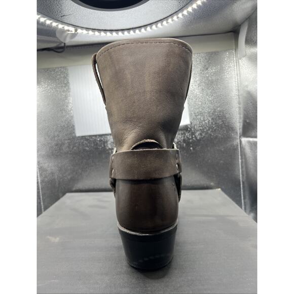 Frye Harness 8R Size 9.5 M Women's Leather Pull On Ankle Boots Smoke 3477447-SMK - Picture 5 of 8